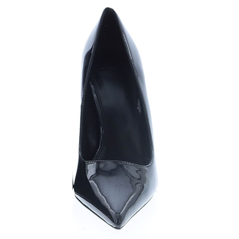 DESIGNER MNG BLACK FAUX PATENT LEATHER POINTED TOE HIGH HEEL PUMPS SHOES 8.M - Picture 12 of 16